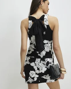 Black Floral Cornelli Mini Skirt