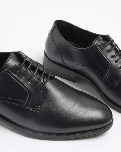 Black formal derby shoes