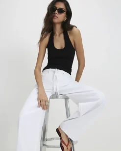 Black Halter Neck Tank Top