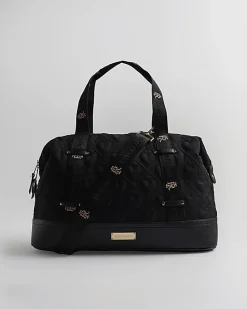 Black Heart Quilted Holdall Bag