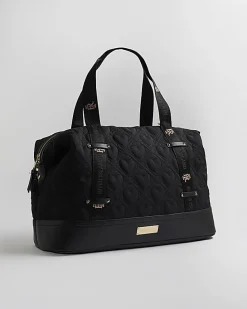 Black Heart Quilted Holdall Bag