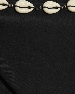 Black High Leg Shell Bikini Bottoms