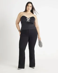 Black High Waisted Sculpt Flare Jeans