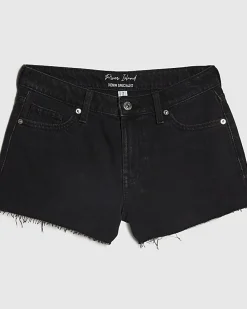 Black Hotpant Denim Shorts