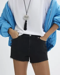 Black Hotpant Denim Shorts