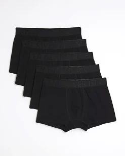 Black Jacquard Waistband Pack Of 5 Trunks
