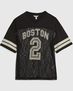 Black Lace Boston Number T-Shirt