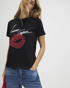 Black L'amour Lips T-Shirt