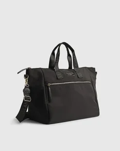 Black Large Webbing Strap Holdall Bag