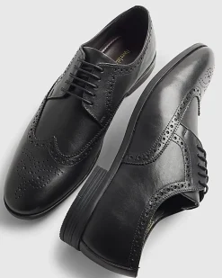 Black Leather Brogue Shoes