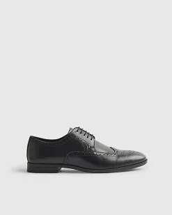 Black Leather Brogue Shoes