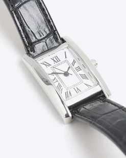 Black Leather Strap Watch