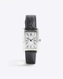 Black Leather Strap Watch