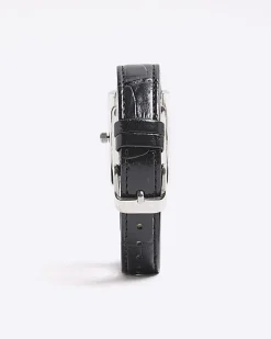 Black Leather Strap Watch