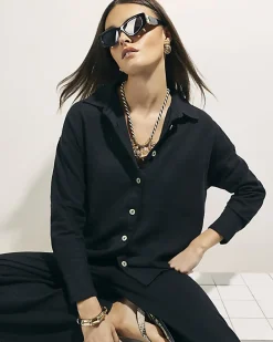 Black Linen Blend Shirt