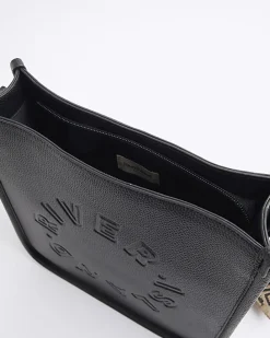 Black Logo Messenger Bag