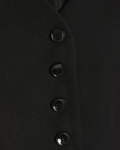 Black Long Balloon Sleeve Button Up Jacket