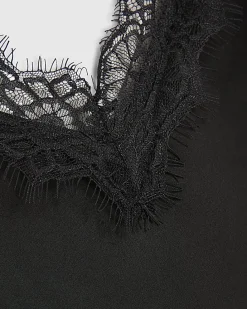 Black Longline Lace Cami Top