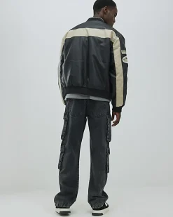 Black Loose Fit Cargo Jeans