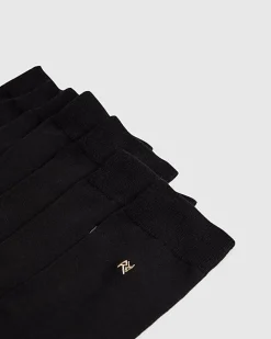 Black Metallic Embroidered Pack Of 7 Socks