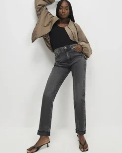 Black Mid Rise Mom Fit Sculpt Jeans