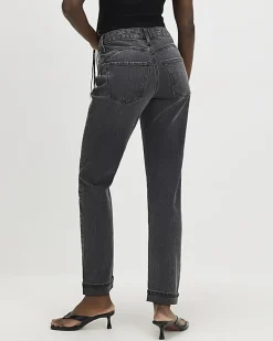 Black Mid Rise Mom Fit Sculpt Jeans