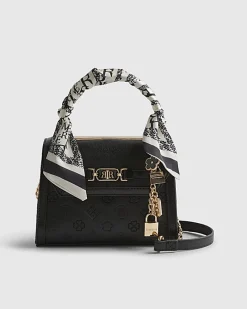 Black Mini Embossed Scarf Tote Bag