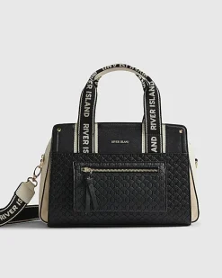 Black Monogram Front Tote Bag