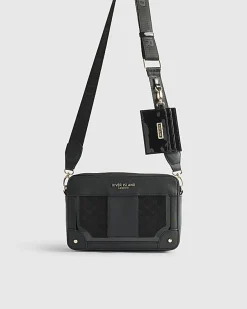 Black Monogram Panelled Cross Body Bag