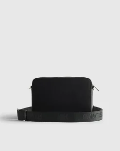 Black Monogram Panelled Cross Body Bag