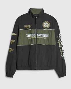 Black Motorcross Funnel Track Jacket