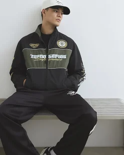 Black Motorcross Funnel Track Jacket