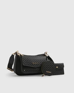 Black Multi Pouch Monogram Crossbody Bag