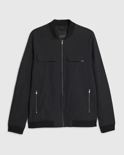 Black Muscle Fit Bomber Jacket