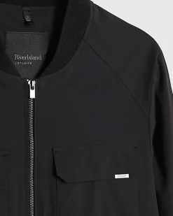 Black Muscle Fit Bomber Jacket