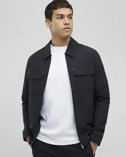 Black Muscle Fit Shacket