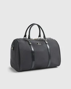 Black Nylon Barrell Travel Bag