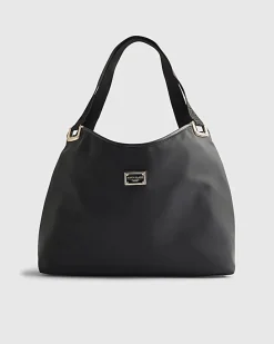Black Nylon Slouch Shoulder Bag
