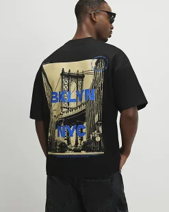 Black Oversized Brooklyn Midweight T-Shirt