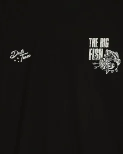 Black Oversized Fit Darts Big Fish T-Shirt