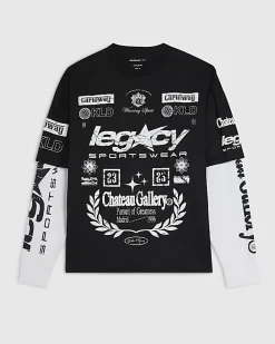 Black Oversized Fit Heavyweight Print T-Shirt