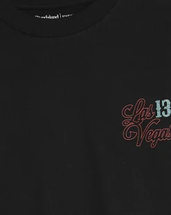 Black Oversized Fit Midweight Print T-Shirt