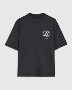 Black Oversized Fit Skull Graphic T-Shirt