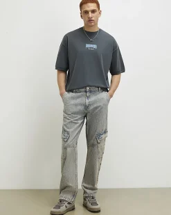 Black Oversized Fit Washed Downtown T-Shirt