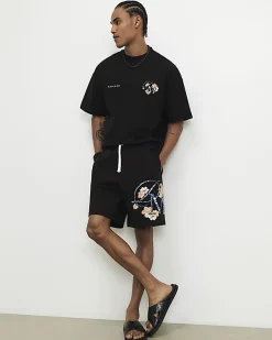 Black Oversized Textured T-Shirt