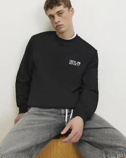Black Oversized Tokyo Streets Mono Sweatshirt