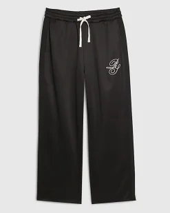 Black Oversized Wide Leg Side Stripe Joggers