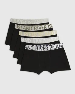 Black Pack Of 5 Metallic Trunks