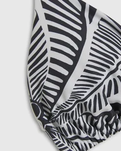 Black Palm Tree Print Bikini Set