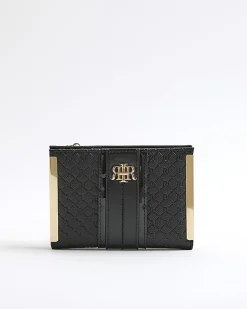 Black Panelled Monogram Purse